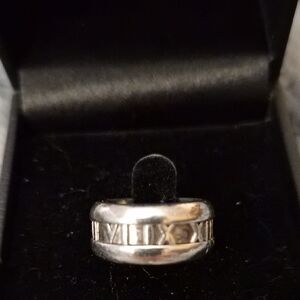 Tiffany Atlas Silver Roman Numeral Ring